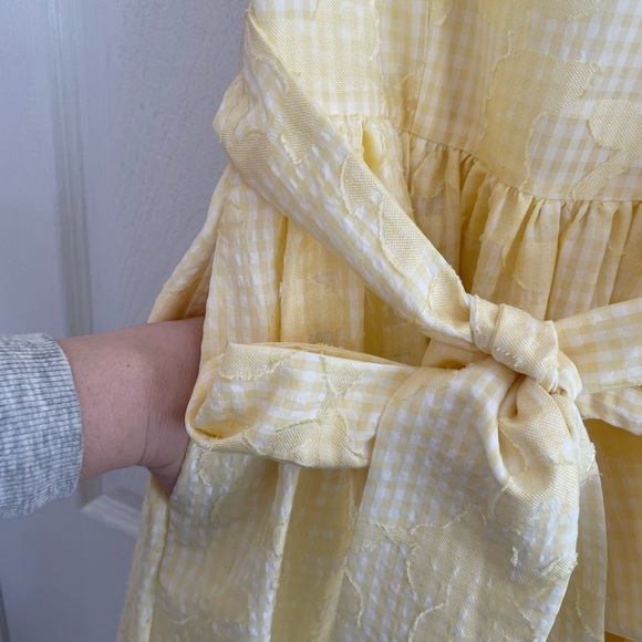 NWT Rachel Parcell Yellow Gingham Lace Dress Size Small - Picture 6 of 9